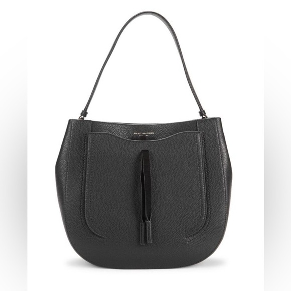 Marc‎ Jacobs Maverick Black Pebbled Leather Hobo Shoulder Bag - Picture 1 of 12